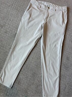 Lululemon Men Commission Pant Slim Warpstreme Stone Bone Golf Pants 33